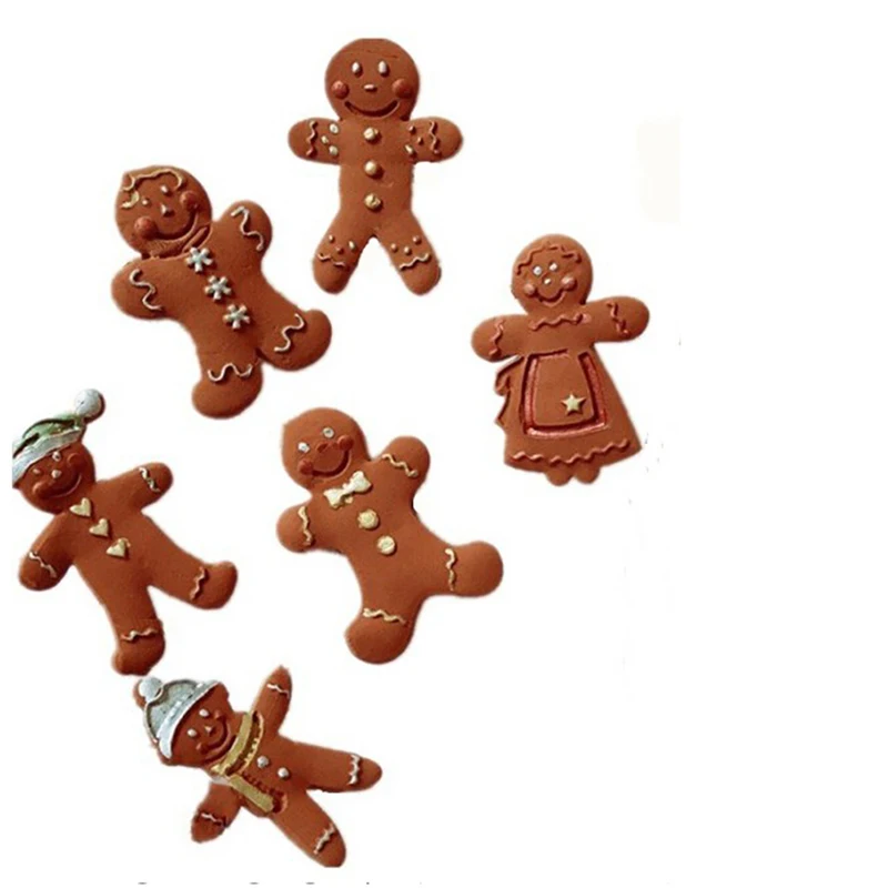 

Gingerbread Man Christmas Series Silicone Mold Fondant Cake Mold Chocolate Candy Clay Mold Kitchen Cooking Tools