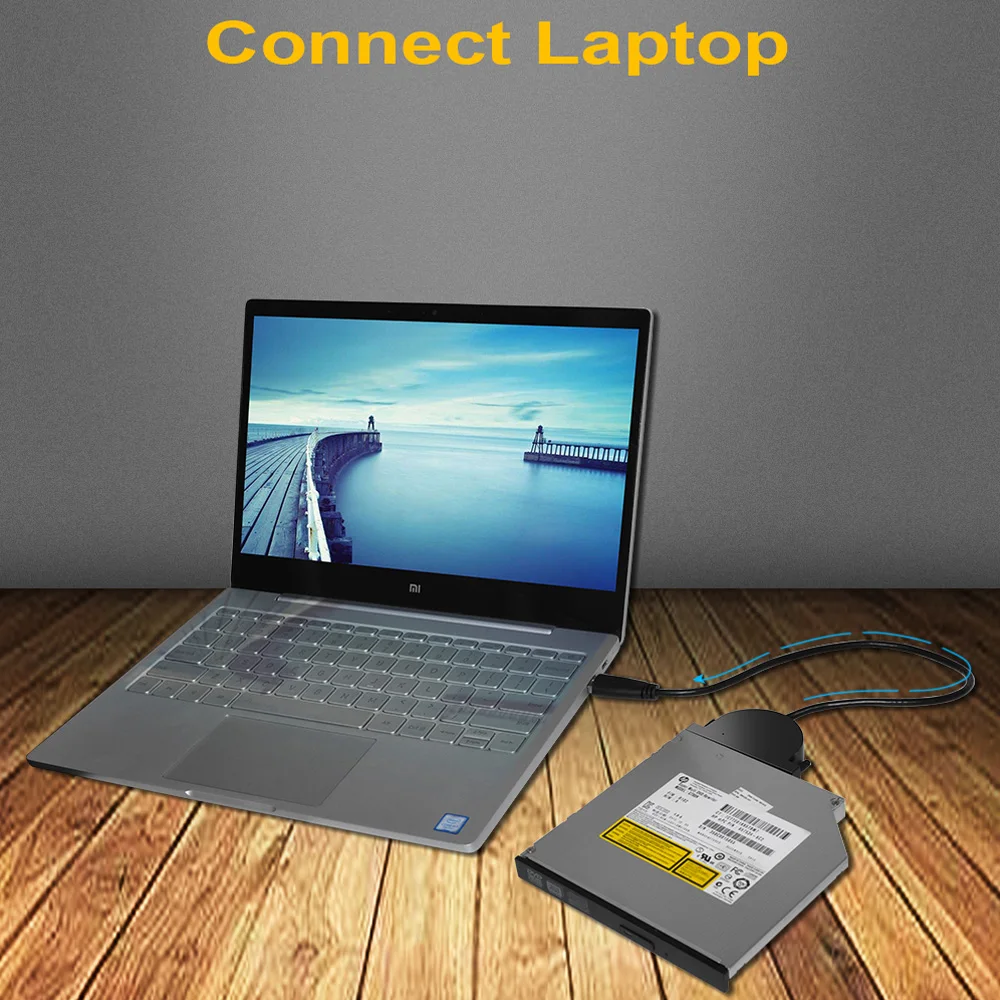 Proffox Cabo Adaptador de Drive Ótico Usb 2.0 Sata Cabo de Drive de cd Drive para pc Laptop e Notebook - Imagem 3