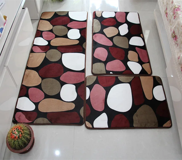 50 мягкий набор ковриков для ванной водопоглощающий ковер для ванной комнаты коврик для ванной комнаты домашний гостиная кухня дверь пол туалетный коврик - Цвет: caiseshitou 3pcs