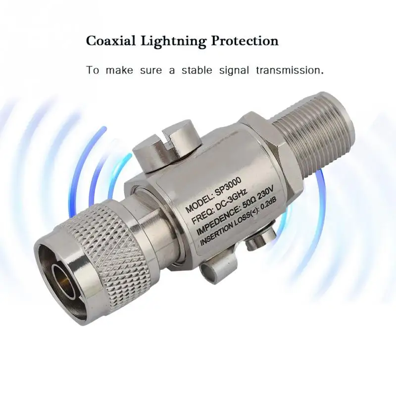 N Male to N Female Coaxial Surge Protector All Band Protection DC3GHz Surge Protector Adopting 1/4 wavelength short