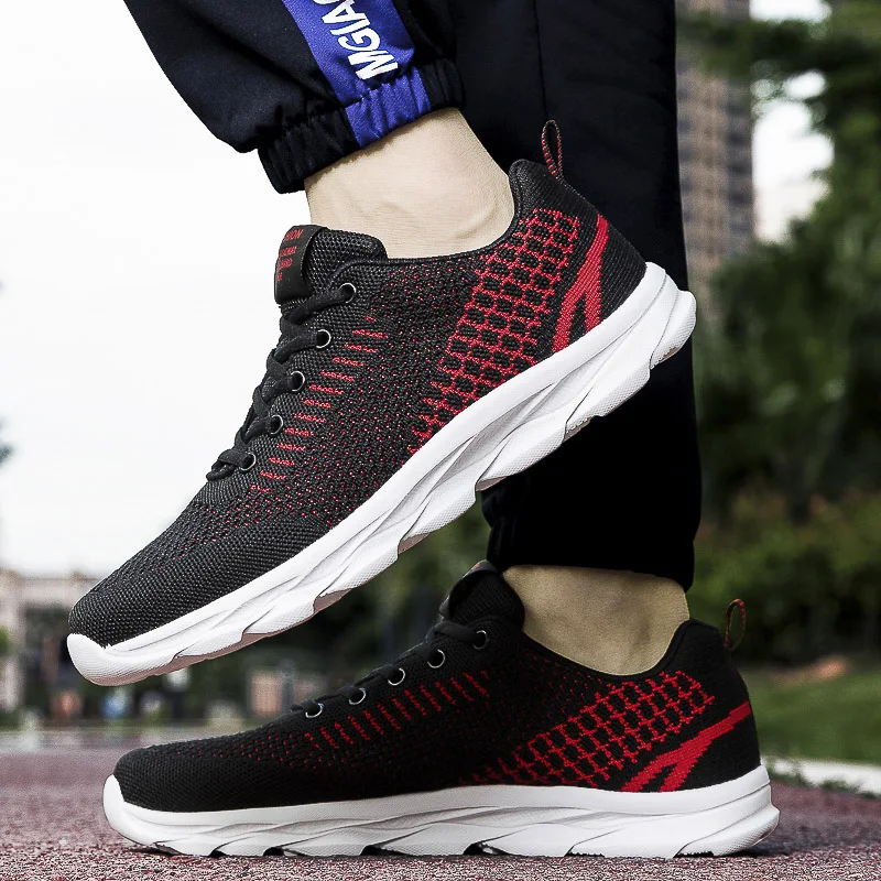 

Comfortable Sneakers Men Casual Breathable Running Shoes Man Big Size 46 Lightweight Trainers Black Shoe Tenis Masculino Adulto