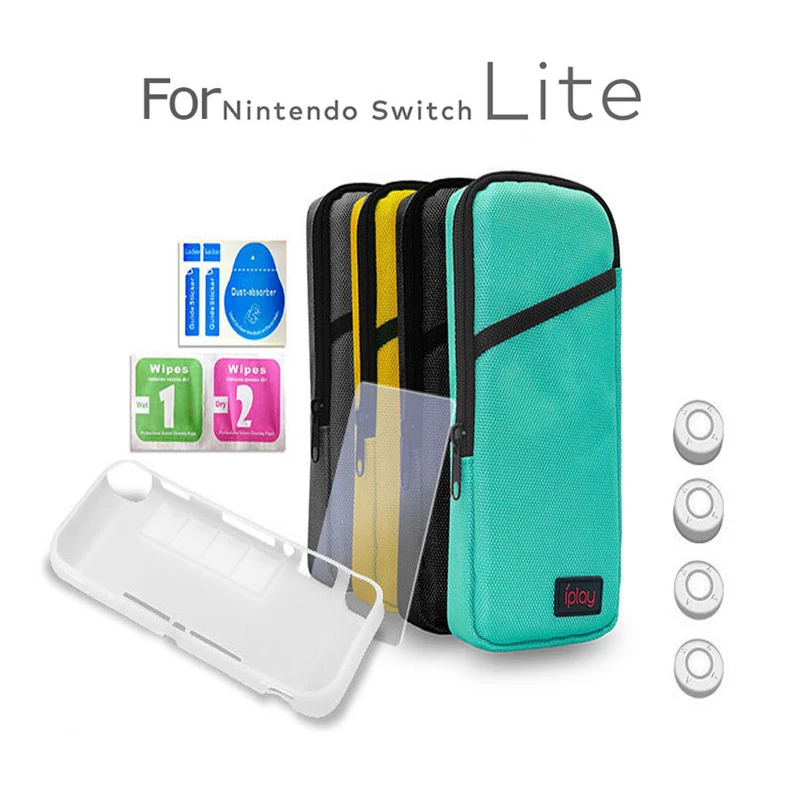 Набор аксессуаров 7 в 1 для Nintendo Switch Lite чехол из ТПУ 9H сумка хранения закаленного