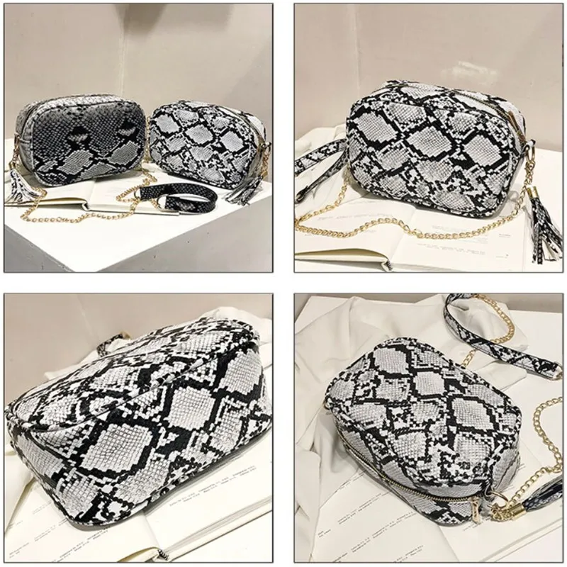Новый Модный маленький кошелек с текстурой змеиной кожи сумки через плечо для