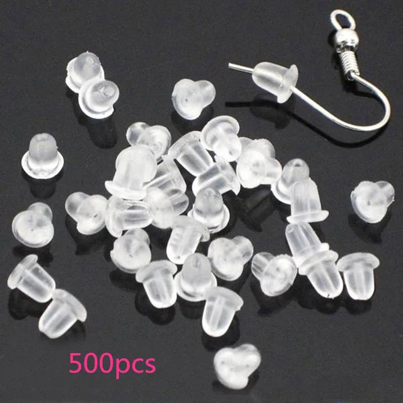 Clear Soft Rubber Earring Back Stoppers Silicone Rubber Safety Bullet Stopper Dangle