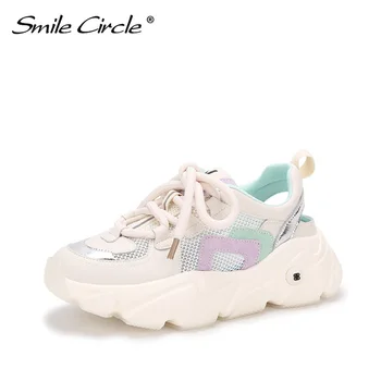 

Smile Circle fashion sports slingback shoes ladies shoes flat sneakers strap casual shoes thick bottom 5cm summer sports shoes
