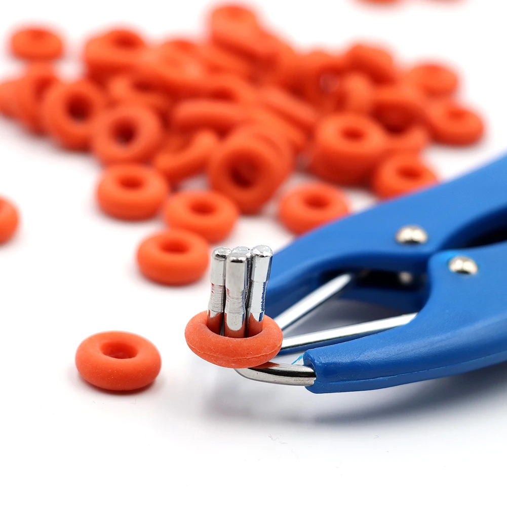 Anillo circular de goma para castración, alicates de castración, cortador de cola, herramientas de veterinaria para cerdo, oveja, 50 Uds.