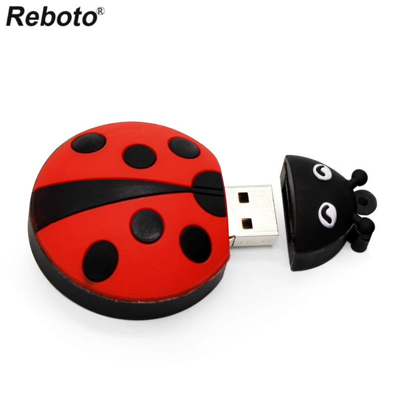Cartoon Animal Ladybug Pendrive 4GB 8GB 16GB 32GB 64GB Cute Fashion Personalized Gift Beetle USB 2.0 Flash Drive Memory Stick