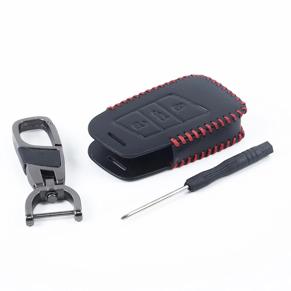Black Car key case Accessories Leather Cover 3 Buttons For PASSAT B8 ARTEON Tiguan MK2 New | Автомобили и мотоциклы