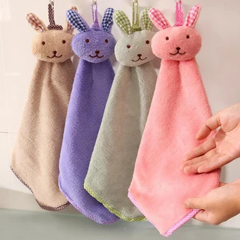 

Cute Baby Hand Towels Toddler Washcloths Kids Cartoon Soft Coral Velvet Wipe Hanging Bathing Towel for Children Cleaning