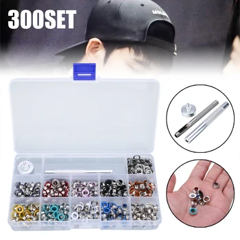 

300 Set 5mm Metal Multicolor Eyelets with Tool for Clothes Leather Shoes Hat Eyelets Tool Grommet installation DIY Accessories