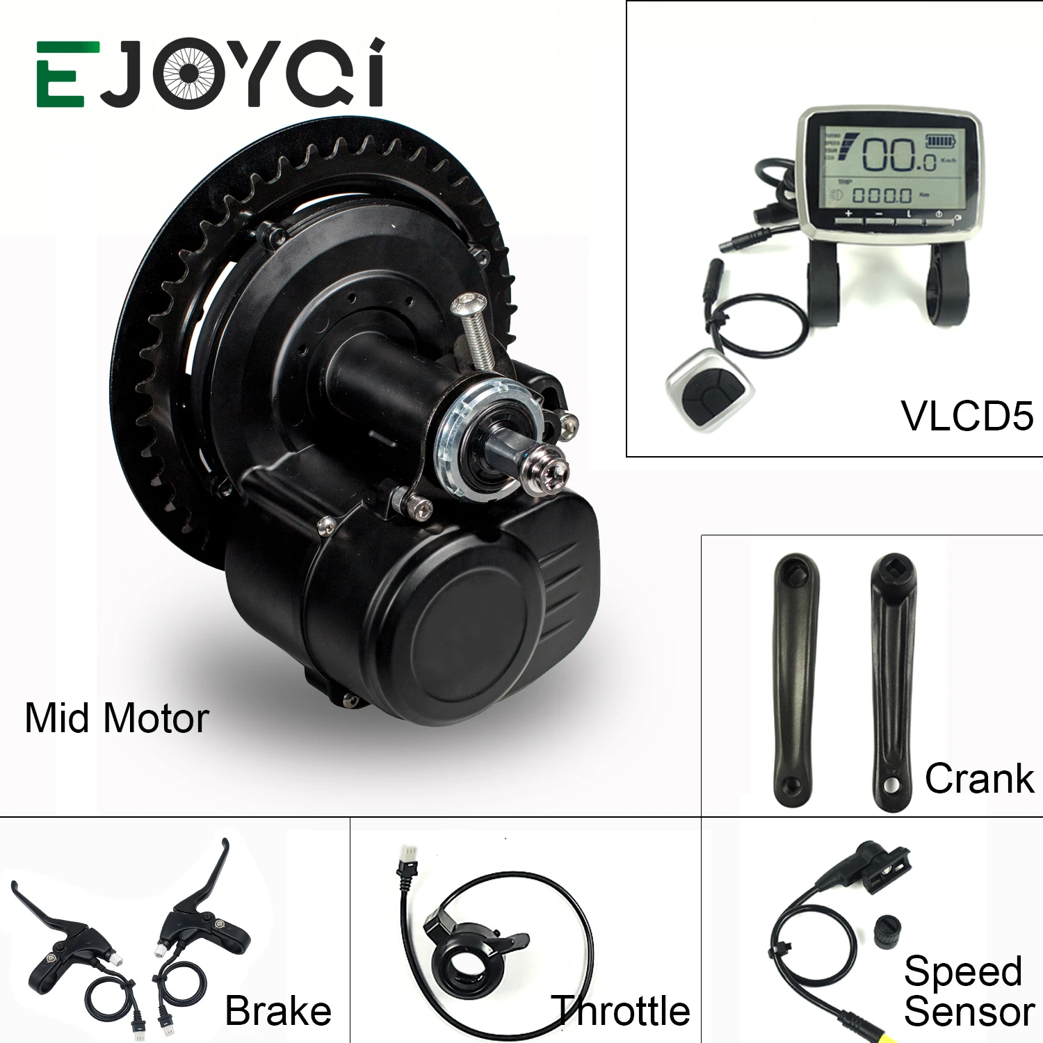 Clearance EJOYQI Tongsheng TSDZ2 DIY Conversion Ebike Mid Drive Kit 36V 48V 250W 350W 500W Motor Torque Sensor Electric Bicycle Bike Motor 12