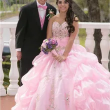 Бальное платье Золушки с розовыми кристаллами, платье для выпускного вечера, милое платье без рукавов, Многоуровневое торжественное милое 16 платье для женщин