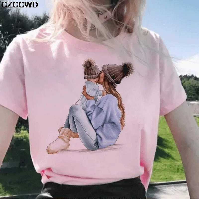 Mother's Day Gift Summer Casual Women T-shirts Ulzzang Streetwear Kawaii Print Tshirt Korean Tops Harajuku Short Sleeve T Shirt