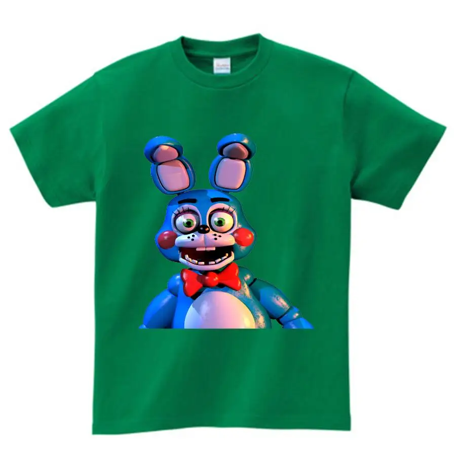 green childreT-shirt Футболка для мальчиков «пять ночей с Фредди»; летняя детская футболка; одежда для детей; Одежда для девочек «Фредди 2»; топы с рисунками; футболка - Цвет: green childreT-shirt