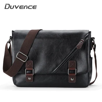

10 inch Shoulder Bags Men's Handbags Fashion Messenger Bag Man PU Leather Men Shoulder Crossbody Bags Waterproof Solid Hasp Bags