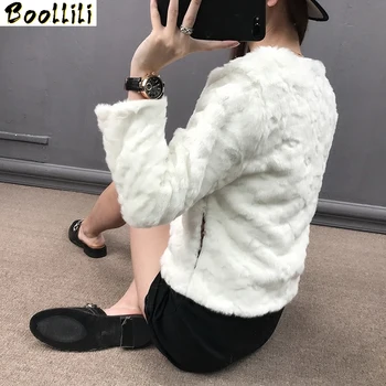 

Boollili Faux Fur Coat Female Imitation Rex Rabbit Fur Jacket Women 2020 Coats Short White Winter Coat Women Chaqueta Mujer