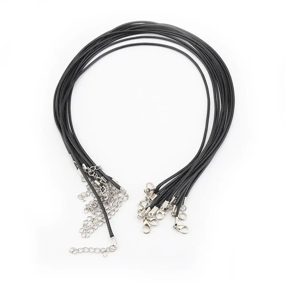 Wholesale 10PC Braid Leather Cord Necklace/Choker with Metal Lobster Clasp Chain 