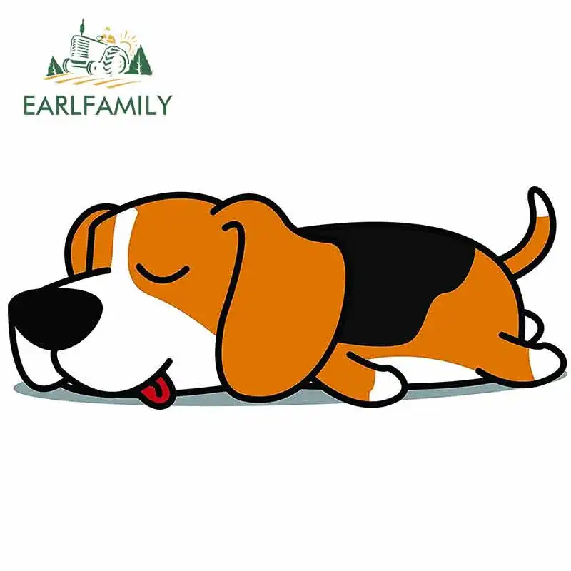 EARLFAMILY 13 см x 5 2 для милых сонных ленивых щенков Бигль мультфильм тонкая наклейка DIY