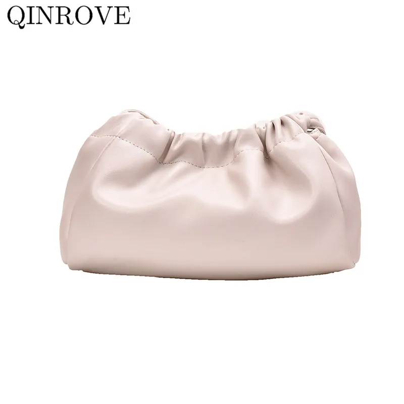 

Shoulder-bags Women's Handbag Cloud Bags PU Leather Hasp Polyester Female Solid Pouch Clutch Fashion Foldable Small Soft Casual