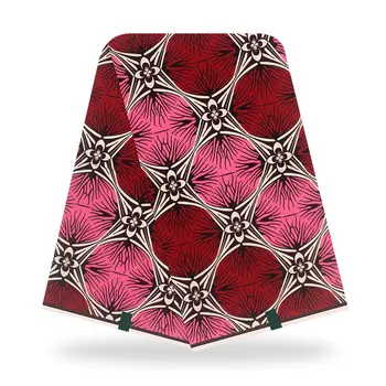 

Red+Pink Real African Cotton Wax Print Fabric High Quality African Nigeria Ankara Real Wax Sewing Fabric Y20717-19