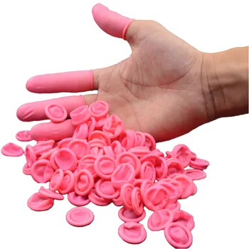 

Disposable Pink Latex Rubber Finger Cots Anti-static Fingertips Protector Gloves For Food Cleaning Cooking Accessories