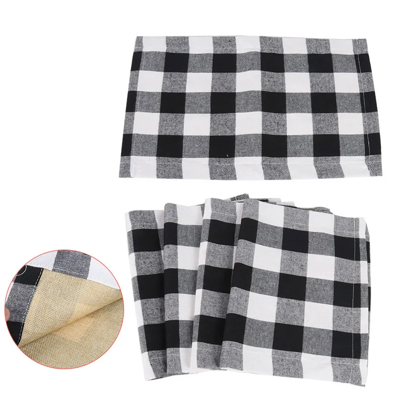 Christmas Red Black Plaid Placemat Christmas home Decoration Table Pad Mat Christmas Kitchen Supplies Navidad New Year 2021 gift Christmas Red Black Plaid Placemat Christmas home Decoration Table Pad Mat Christmas Kitchen Supplies Navidad New Year 2021 gift