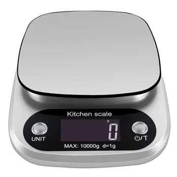 

Digital Kitchen Scale Multifunction Food Scale 22lb 10kg Silver Stainless Electronic Scale Kitchen Bar Supplies High Quality
