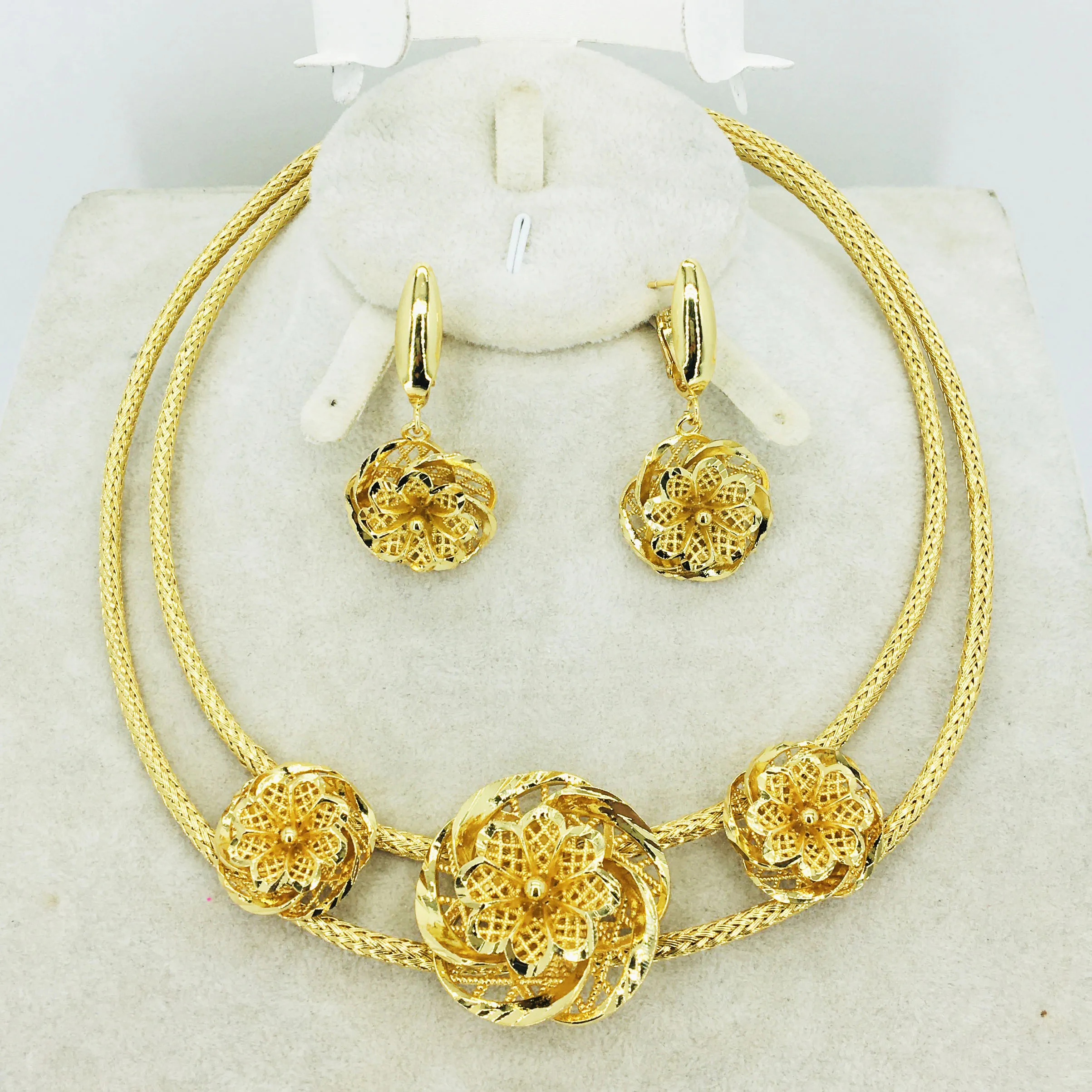 

HOT Fashion jewelry set Nigeria Dubai gold-color African bead jewelry wedding jewelry set african beads jewelry sets