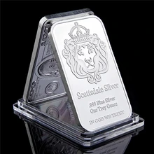 Серебро 999 пробы Scottsdale, серебро пробы, одна Тройная унция, 1 бар, слитка в Богу, мы доверяем монетам с витриной коробкой Серебро 999 пробы Scottsdale, серебро пробы, одна Тройная унция, 1 бар, слитка в Богу, мы доверяем монетам с витриной коробкой