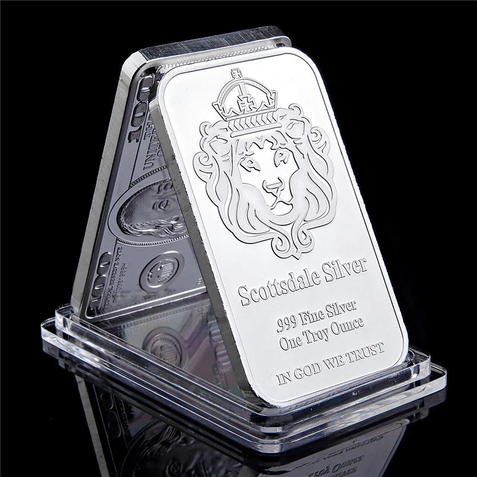 1 Oz Scottsdale Silver 999 Fine Silver One Troy Ounce 1 Bars Bullion In - Foto 3