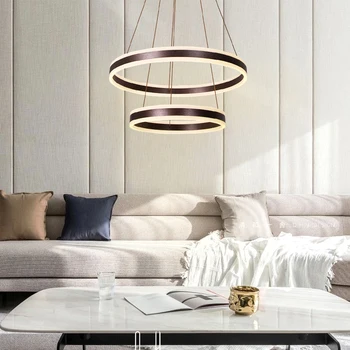 

Circle Rings Led Pendant Lamp Living Room Kitchen Indoor Fixtures Dining Room Handing Lighting Pendant Light for Cafe
