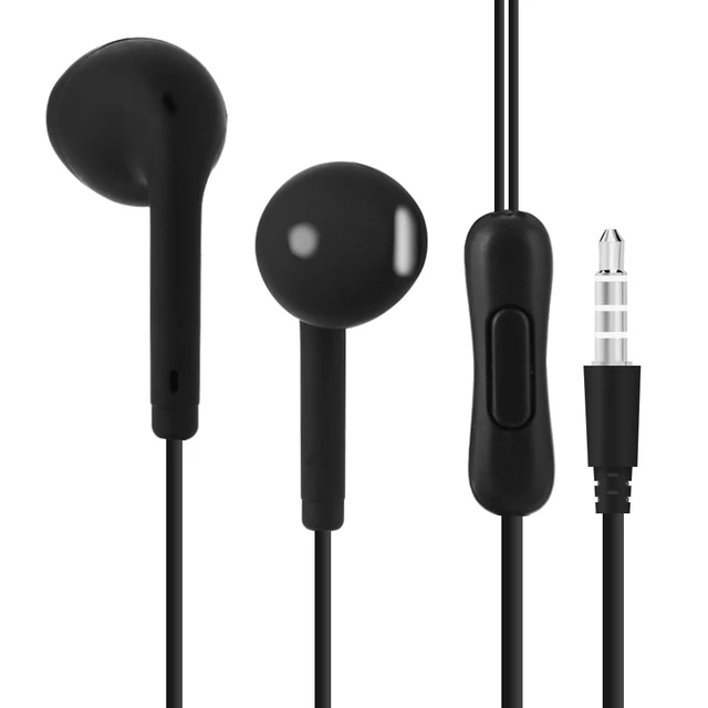 Portable Wired Universal 3.5mm Earphone Music Headsets Earbuds Stereo Gaming Earphones With Micphone For iPhone Xiaomi Huawei Black