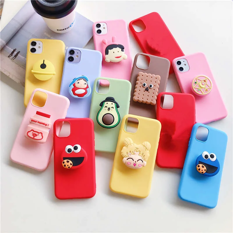 3D Cute cartoon holder stand Case For samsung galaxy a50 a70 a20 a30 a40 s8 s9 s10 plus lite note 9 10 8 a7 a8 2018 s7 edge a10