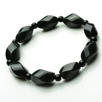 

Genuine Xinjiang Hetian jade bracelet natural hand string prismatic jade bead jade belt certificate