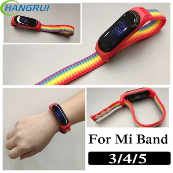 

Replaceable Nylon Strap For XiaoMi Mi Band 4 3 Wristband Smart Bracelet Mi Band 5 NFC Global Band4 Mi3 Smart watch women men
