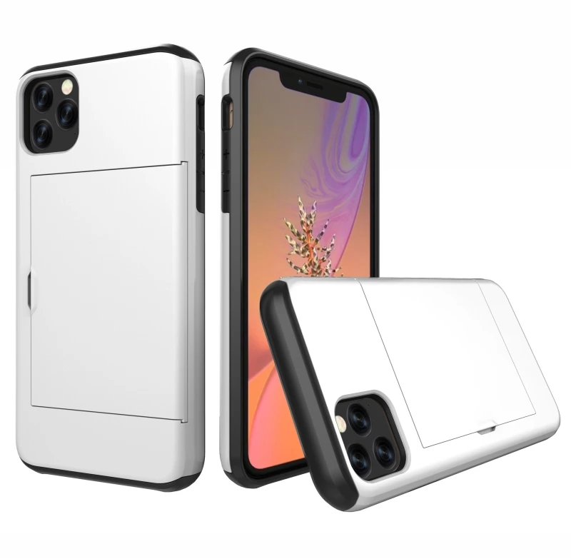 Armor Shockproof Silicone Wallet Case with Sliding Hidden Card Slot