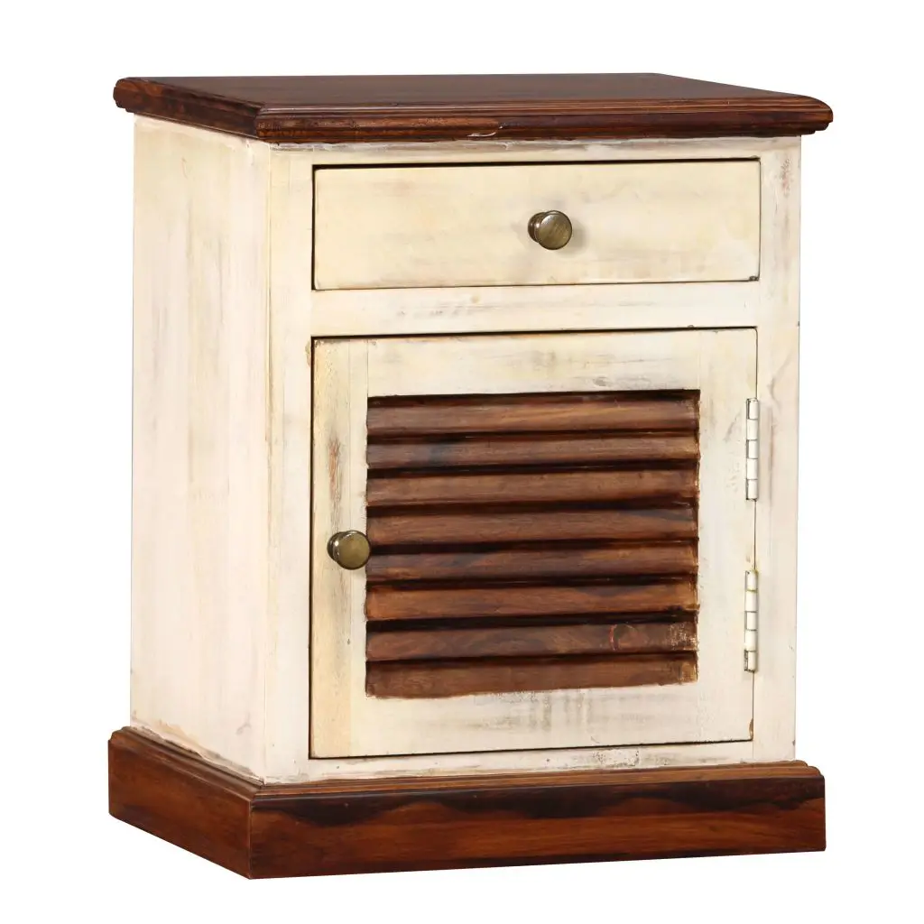 vidaXL Mesita de noche madera maciza de sheesham y mango 30x40x50 cm