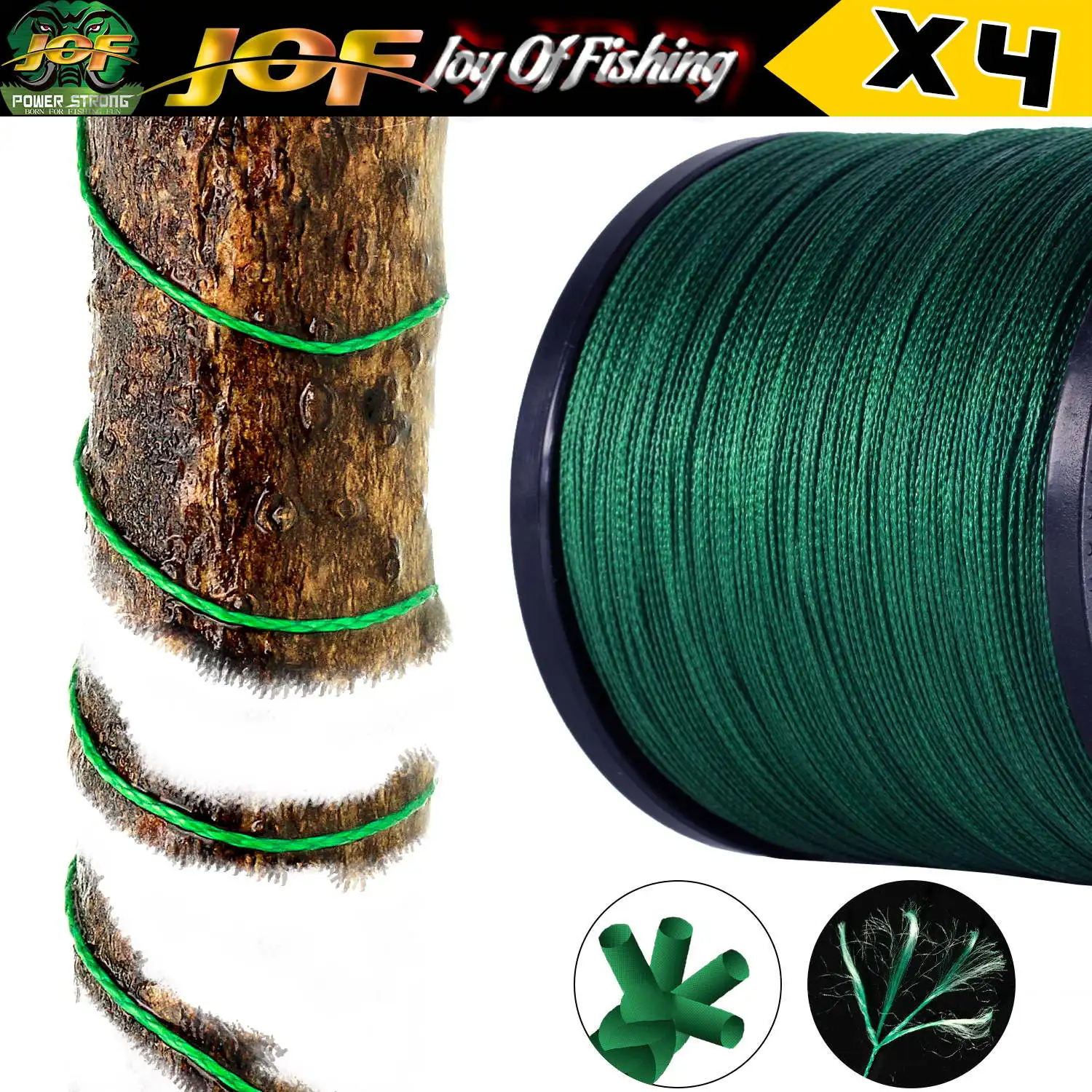 JOF Braided Line X4 100/300m 6 Color All For Fishing Line MaxDrag