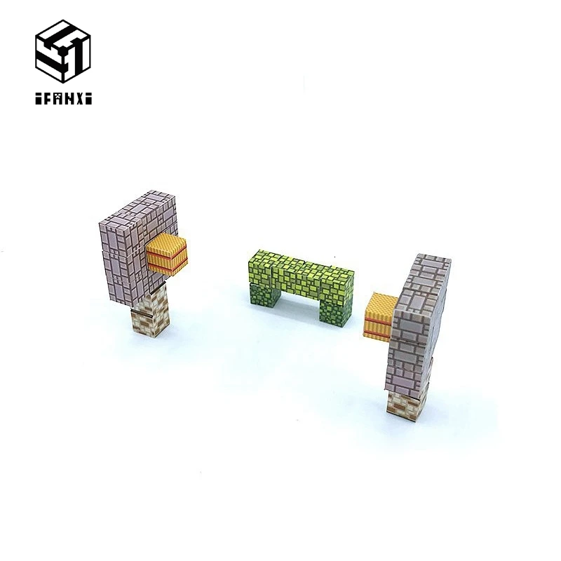 

30PCS My World Mini Magnetic Building Blocks Toy For Children Figures Bricks Models Basketball Court DIY Brain Plastic Creator