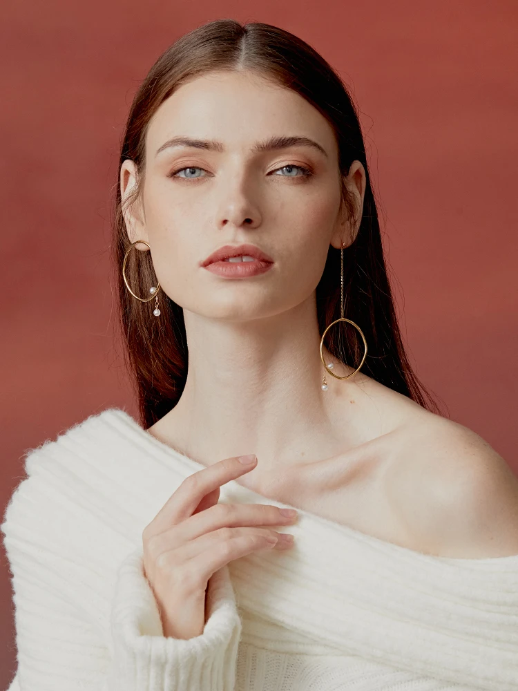 

Timeless Wonder Glam Asymmetric Geo Pearl Dangle Drop Earrings Women Jewelry Statment Gothic Boho Top Designer Gift New Ins 2518