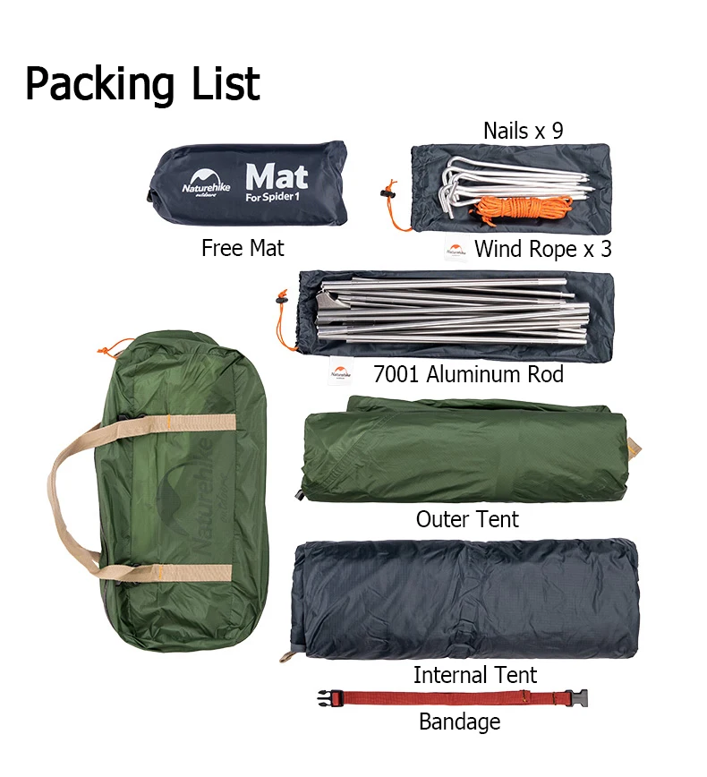 Naturehike Tent Single 1 Person Ultralight Cycling Tent Portable Waterproof Shelter Fishing Beach Outdoor Hiking Camping Tent