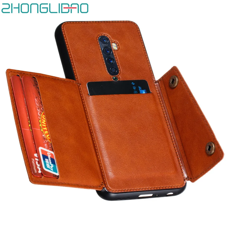 

Wallet Case for OPPO F11 REALME Xt 3 5 A9 Pro X K3 RENO 2 Z 10x Zoom Pu Leather Card Holders Back Car Magnetic Stand Cover