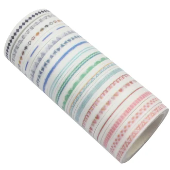 

18 Rolls Simple Creative Pattern DIY Scrapbook Stickers Fashion Diary Paper Tapes for DIY Craft Decoration