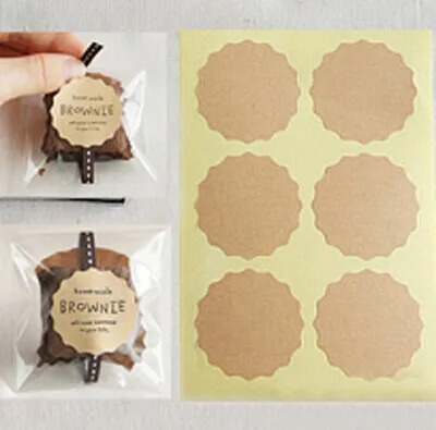 

102pcs Handmade Sticker Vintage Blank Kraft Label Sticker DIY Hand Made For Gift Cake Baking Sealing Sticker 3.9cm