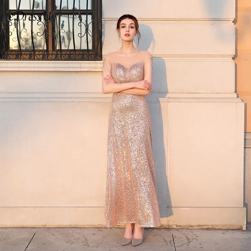 

2020 элегантное вечернее платье с бисером, ТРАПЕЦИЕВИДНОЕ вечерние нее платье с блестками, праздничное платье с круглым вырезом, кружевное Деловое платье для выпускного вечера, женское