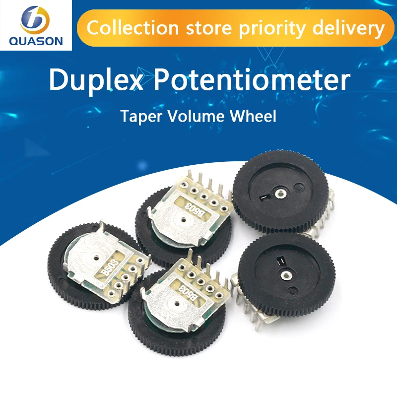 10pcs Double Gear tuning potentiometer B502 5K ohm 5Pin 16*2mm Dial