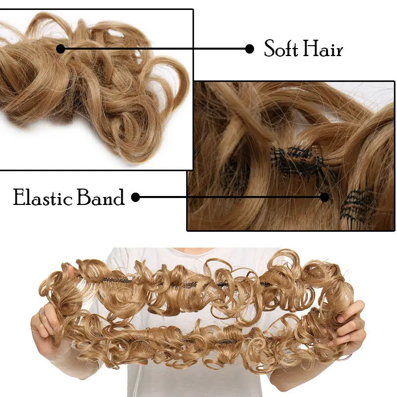 بينيهير الاصطناعية النساء Chignon فوضوي كعكة الشعر Scrunchy كعكة الشعر شريط مطاطي هيرباند هيربيسي أوبدو Chignon دونات الأسطوانة