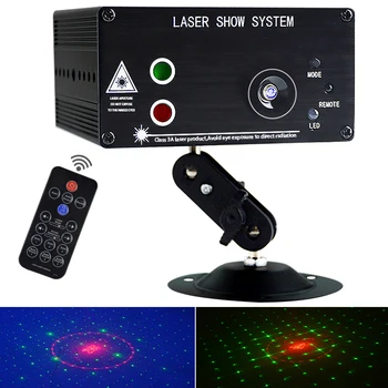 

9W DC12V 48 Patterns Mini Laser LED Light Stage Light Red / Green Light Color Support Manual / Remote / Voice Control