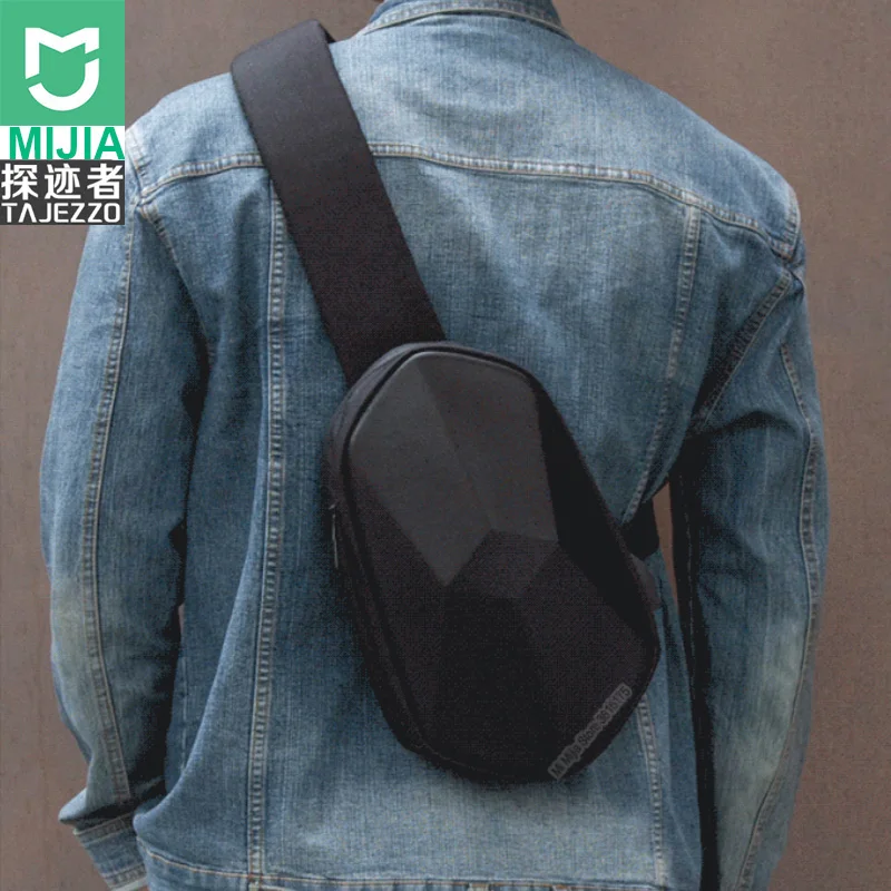 Xiaomi Youpin BEABORN polyhedron PU рюкзак сумка водонепроницаемый красочный досуг спорт нагрудный пакет сумки для мужчин женщин Дорожная сумка - Цвет: Black