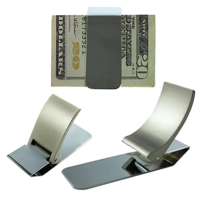 Новый кошелек тонкий односторонний нержавеющей стальной зажим для денег для кредитной карты держатель Бейджа кошельки MV66
